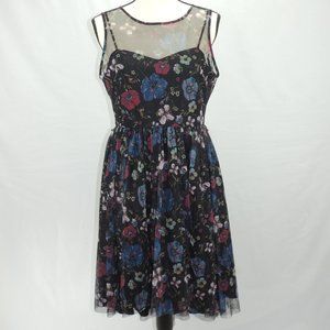 Disney LC Lauren Conrad Black Floral Party Dress